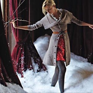 Anthropologie Lauren Moffatt Crimson Bubbles skirt